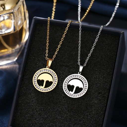Colar feminino com pendente de guarda-chuva