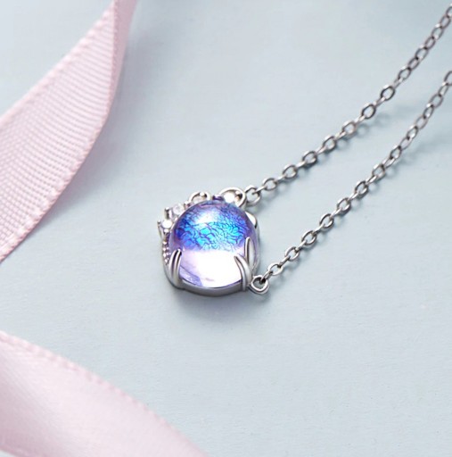 Colar feminino com zircão arco-íris