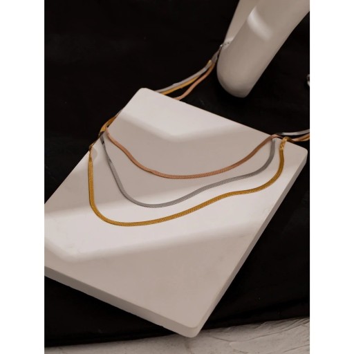 Colar Plana Tripla Feminino