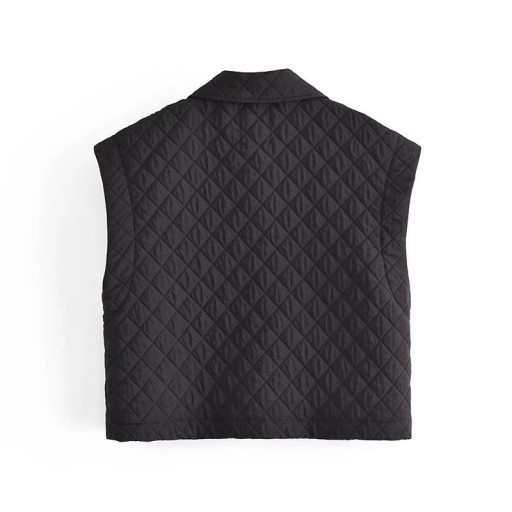 Colete curto feminino preto P2271