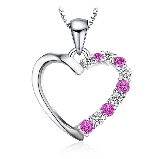 Colgante de corazón de zafiro para mujer