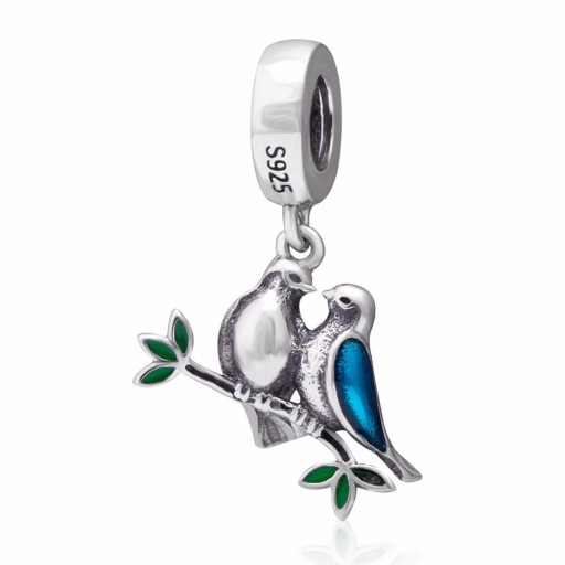 Colgante de plata para mujer pájaros