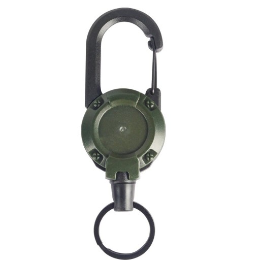 Colgante retráctil para pesca con resorte de acero retráctil y mosquetón Soporte resistente y retráctil para aparejos que sujeta de forma segura el equipo de pesca Carrete práctico para alicates y tijeras