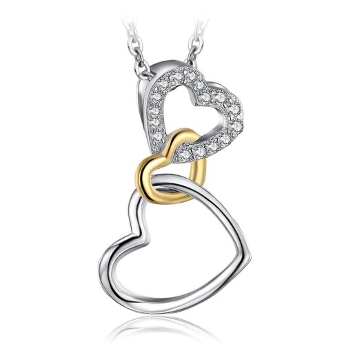 Colgante triple corazón para mujer