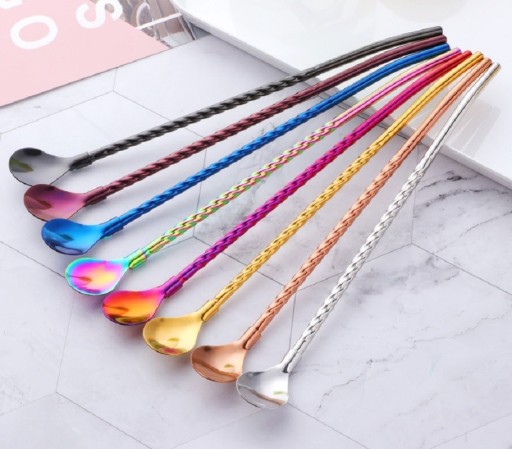 Colher com palhinha inox 2 un