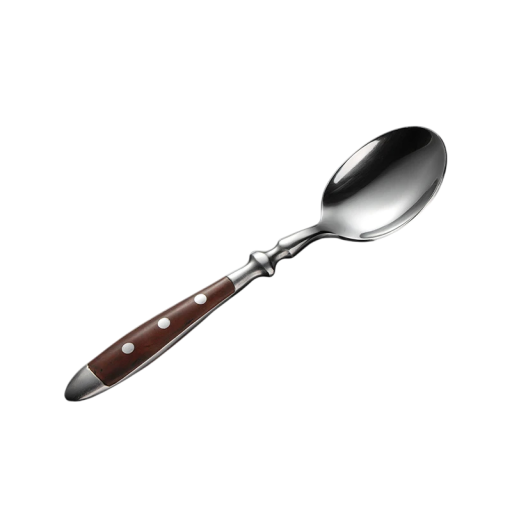 Colher de chá em aço inoxidável com cabo castanho Pequeno talher de cozinha para café chá sobremesas Colher elegante para o lar