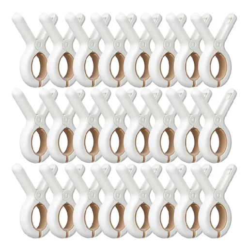 Colheres de plástico para roupa 24 pcs 9,5 x 6 cm Cabides resistentes para roupa Clipes de plástico coloridos Para uso doméstico e exterior