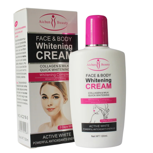 Collageen Verlichtende Lichaamscrème 120ml Verhelderende hydraterende melk voor een lichte huid Voedende witmakende crème met collageen voor een egale