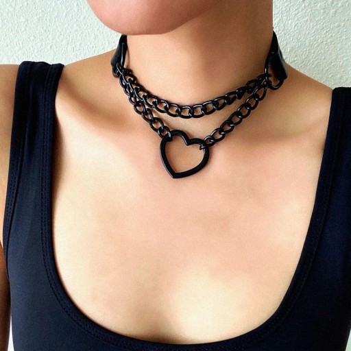 Collana choker da donna con cuore D202