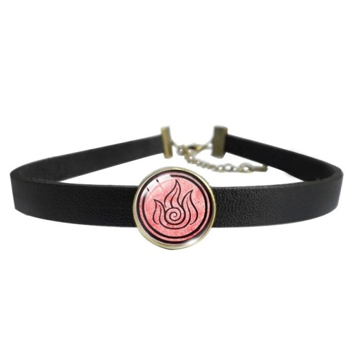 Collana choker in pelle da donna con ciondolo