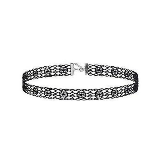 Collana choker in pizzo nero con chiusura 32 + 5 cm per il collo, accessorio delicato per l'uso quotidiano e eventi sociali