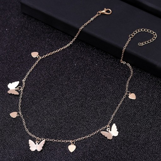 Collana da donna con farfalle e cuori