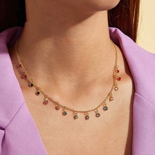 Collana da donna con zirconi colorati