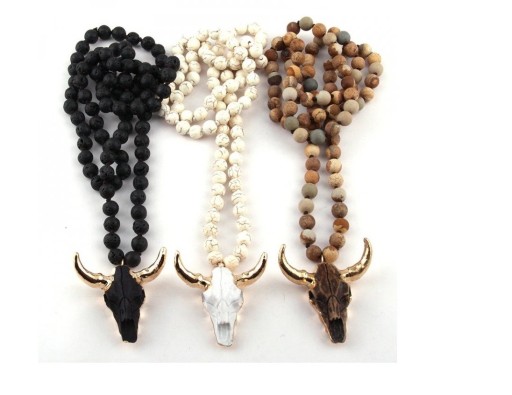 Collana da donna testa di bufalo
