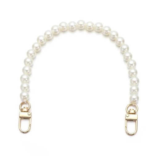 Collana di perle per borsa 30 cm Moschettoni girevoli Cinghia di perle per borsa Manico di ricambio elegante per borsa Accessorio di moda