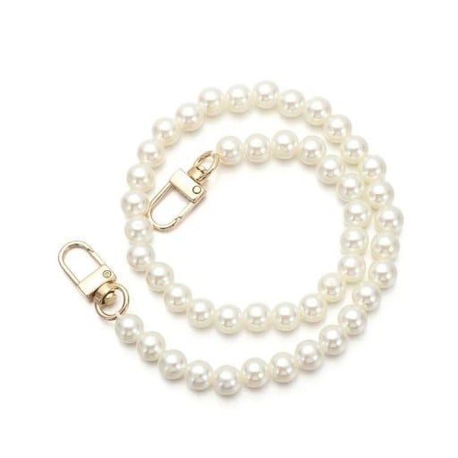 Collana di perle per borsa 50 cm Moschettoni girevoli Cinghia di perle per borsa Manico di ricambio elegante Accessorio stiloso