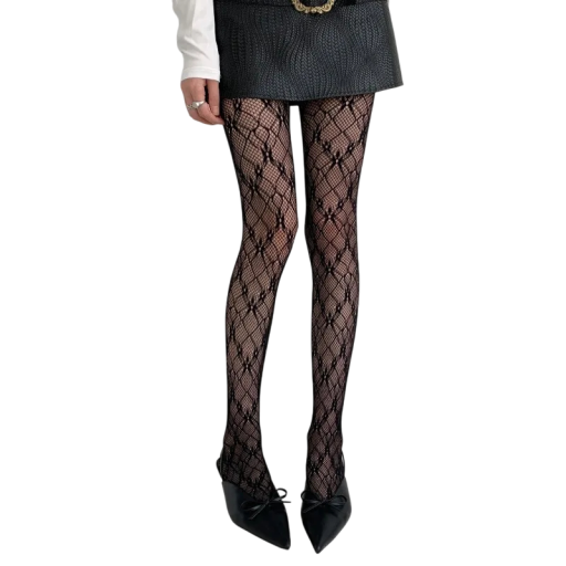 Collants transparents en dentelle florale pour femmes Collants élégants avec motif floral Bas résille sexy pour robes