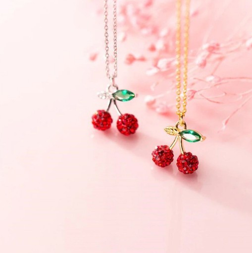 Collar de cerezas para mujer