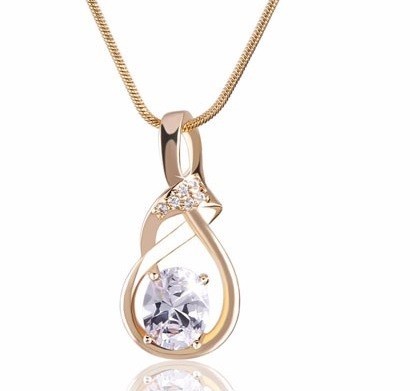 Collar de mujer bañado en oro con circonitas J3066