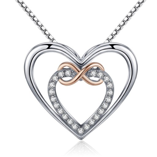 Collar de mujer con corazones e infinito