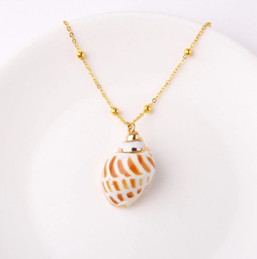 Collar de mujer con cuentas y conchas