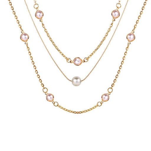 Collar de triple perla para mujer