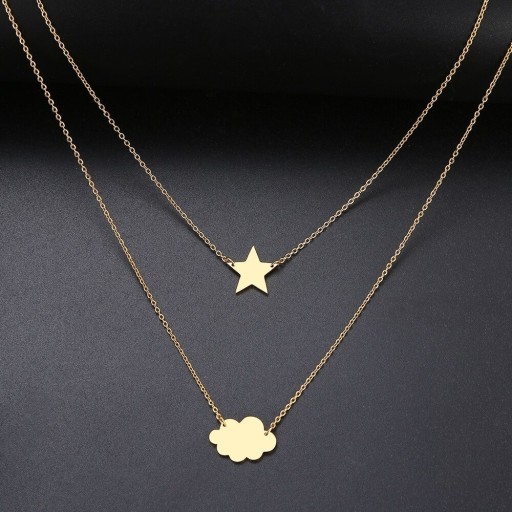 Collar doble de mujer con colgantes
