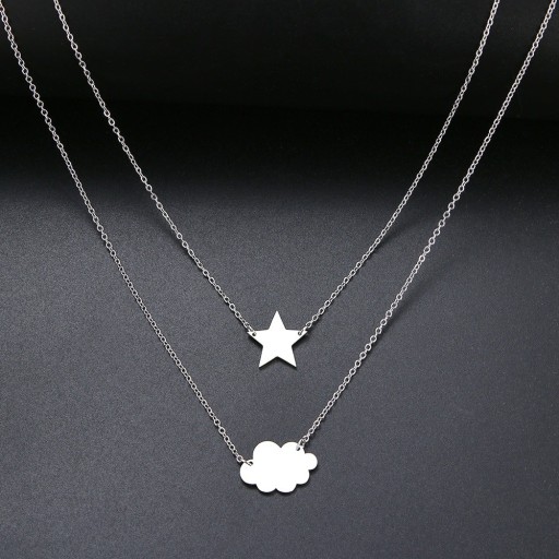 Collar doble de mujer con colgantes