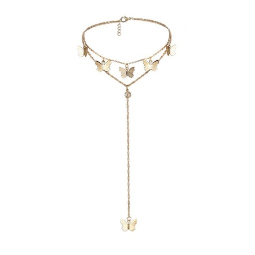 Collar doble de mujer con mariposas