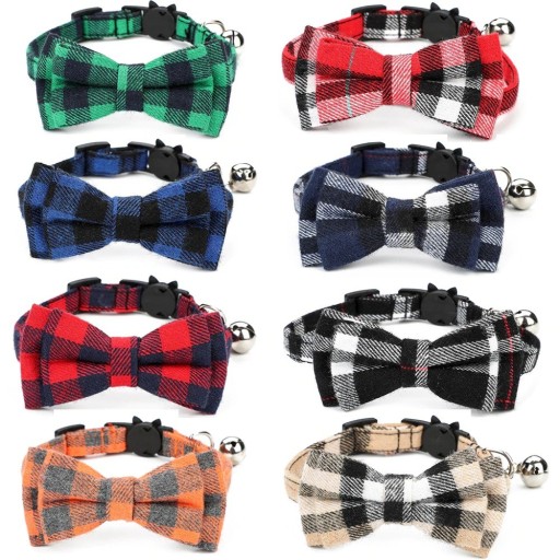 Collare con farfallino a quadretti