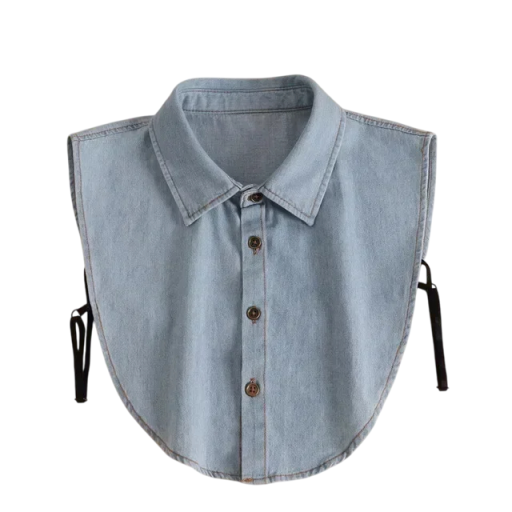 Colletto falso in denim per donne Colletto rimovibile elegante Accessorio femminile per camicia, maglione o vestito Decorazione alla moda