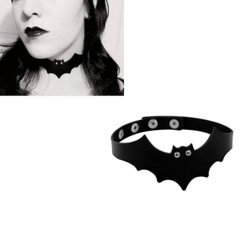 Collier à bande pour femme avec chauve-souris