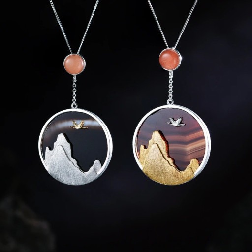 Collier avec pendentif rond D721