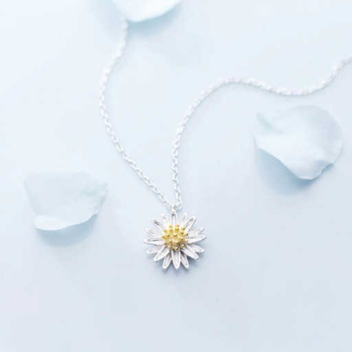 Collier femme avec fleur D849