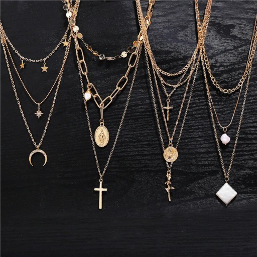 Collier femme avec pendentifs G812
