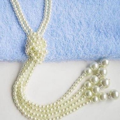 Collier long en perles pour femmes avec nœud D110