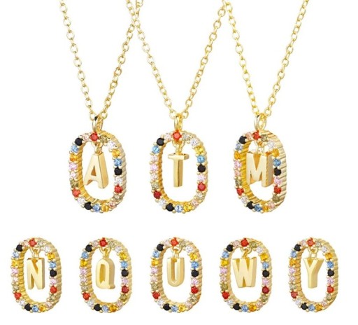 Collier pour femme avec lettre de l'alphabet D697