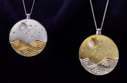 Collier pour femme avec pendentif rond D480