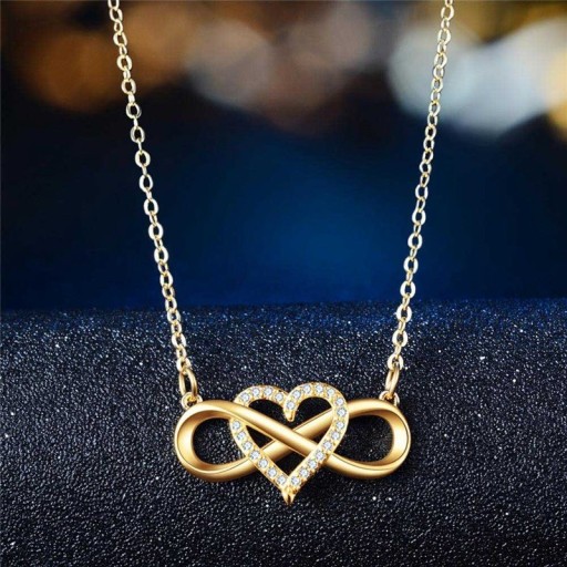 Collier pour femmes avec cœur et infini D357