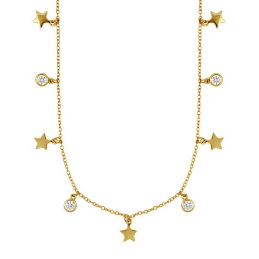 Collier pour femmes avec des pierres et des étoiles