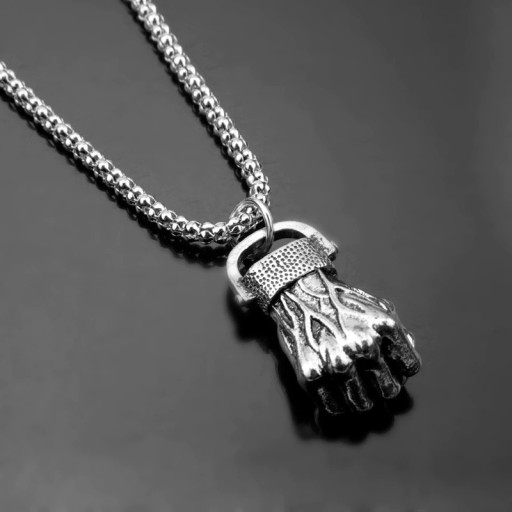 Collier pour homme avec poing