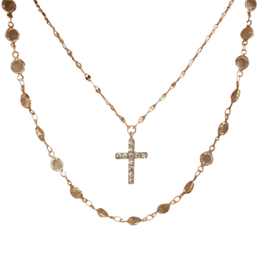 Collier superposé doré éthéré en alliage de zinc Pendentif vintage Bijou boho minimaliste pour femmes Cadeau stylé