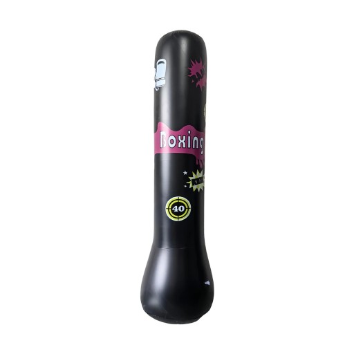 Coloana de box gonflabilă pentru copii 163x40 cm material PVC întărit Sac de antrenament autonom umplut cu apă și nisip Sac de box fitness pentru adolescenți