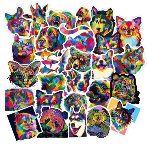 Colourful Animal Stickers 50 pcs