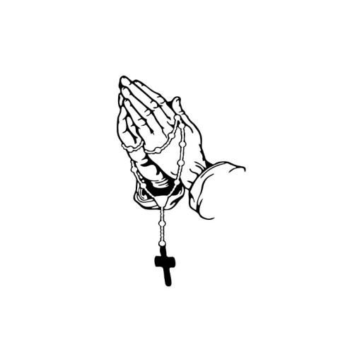 Colourful Car Sticker Laser Gesture of Prayer with Cross Bodywork and Glass Sticker Vehicle Decoration Multiple Colour Variants 11x18 cm