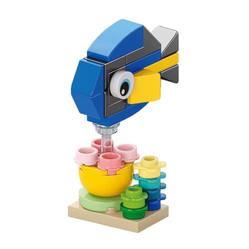 Colourful Mini Building Set Clownfish 2.2 x 4 x 5.4 cm Set of 36 Micro Bricks 3D Sea Fish Construction Blocks Creative Toy for Children Aged 6 and Above