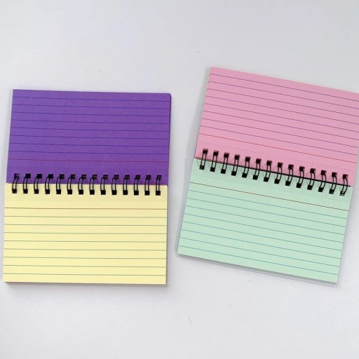 Colourful Spiral Notebook 13 x 8 cm 50 Sheets Perforated Lined Pad Lined Diary Notepad for Office and School