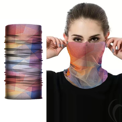 Colourful Sports Scarf for Face Protection Against Sun and Dust 50 × 25 cm Polyester Breathable Multifunctional Scarf for Outdoor Activities