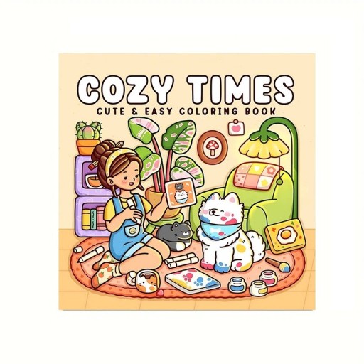 Colouring Book for Children and Adults Home Comfort and Creative Moments 20 x 20 cm Drawing Calming Book for Relaxation and Leisure