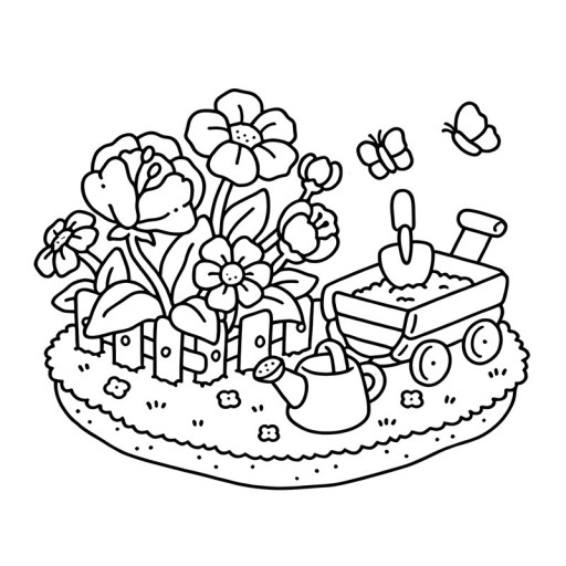 Colouring Book Tiny Gardens Simple Garden Designs 20 × 20 cm Multicoloured Illustrations Creative Colouring for Children and Adults